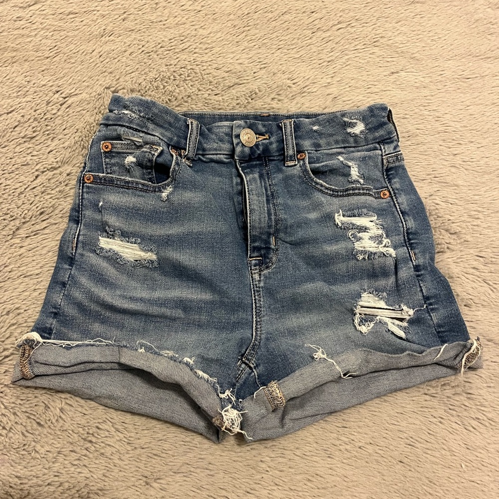 American Eagle Hi-Rise Shortie Jean Shorts